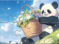 Igra Jigsaw Puzzle: Basket Flower Panda