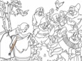 Igra Snow White with Dwarfs Online Coloring