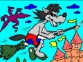 Igra Coloring: Wolf on a broomstick