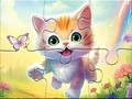 Igra Jigsaw Puzzle: Kitten With Butterfly