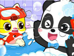 Igra Jigsaw Puzzle: Baby Panda Shower Time