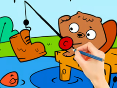 Igra Coloring Book: Fishing Squirrel