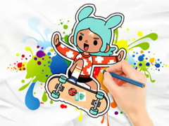 Igra Coloring Book: Toca Boca Skateboard