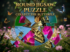 Igra Round Jigsaw Puzzle - Collect the Butterfly